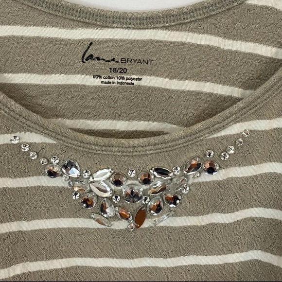 Lane Bryant Striped Jeweled Tank Top Size 18/20​ - Picture 2 of 8
